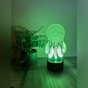 3D LED Multicolor/Color-Changing Dreamcatcher Lamp